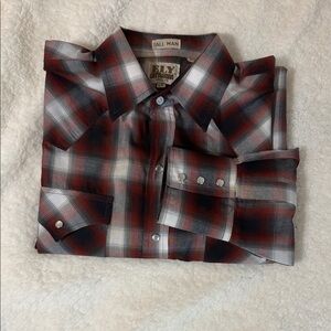 Ely Cattleman Men's Red and Black Plaid Shirt